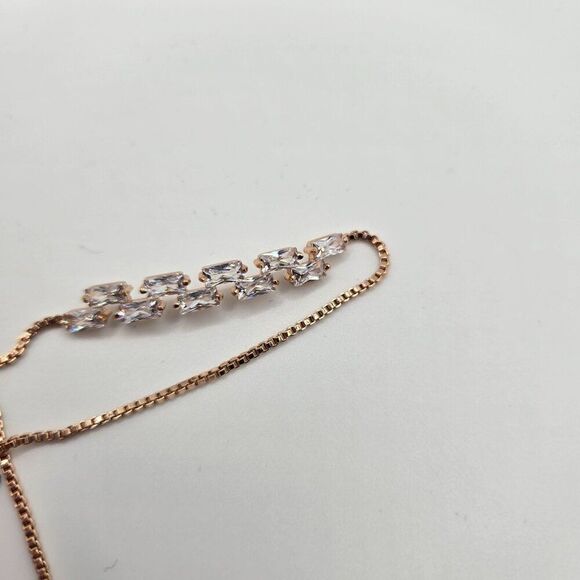 Rose Gold Adjustable Chain Bracelet Zirconia Stones Elegant Jewelry - Picture 5 of 5